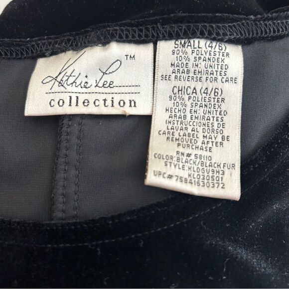 Kathie Lee Black Velvet Maxi Dress Size 4 - 6 - Picture 4 of 6